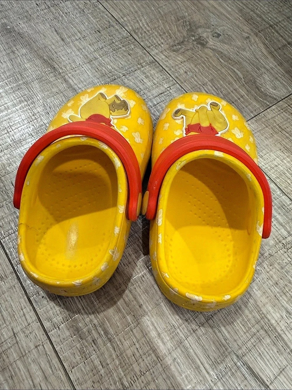 Disney Baby Winnie the Pooh Yellow Clogs Red Straps